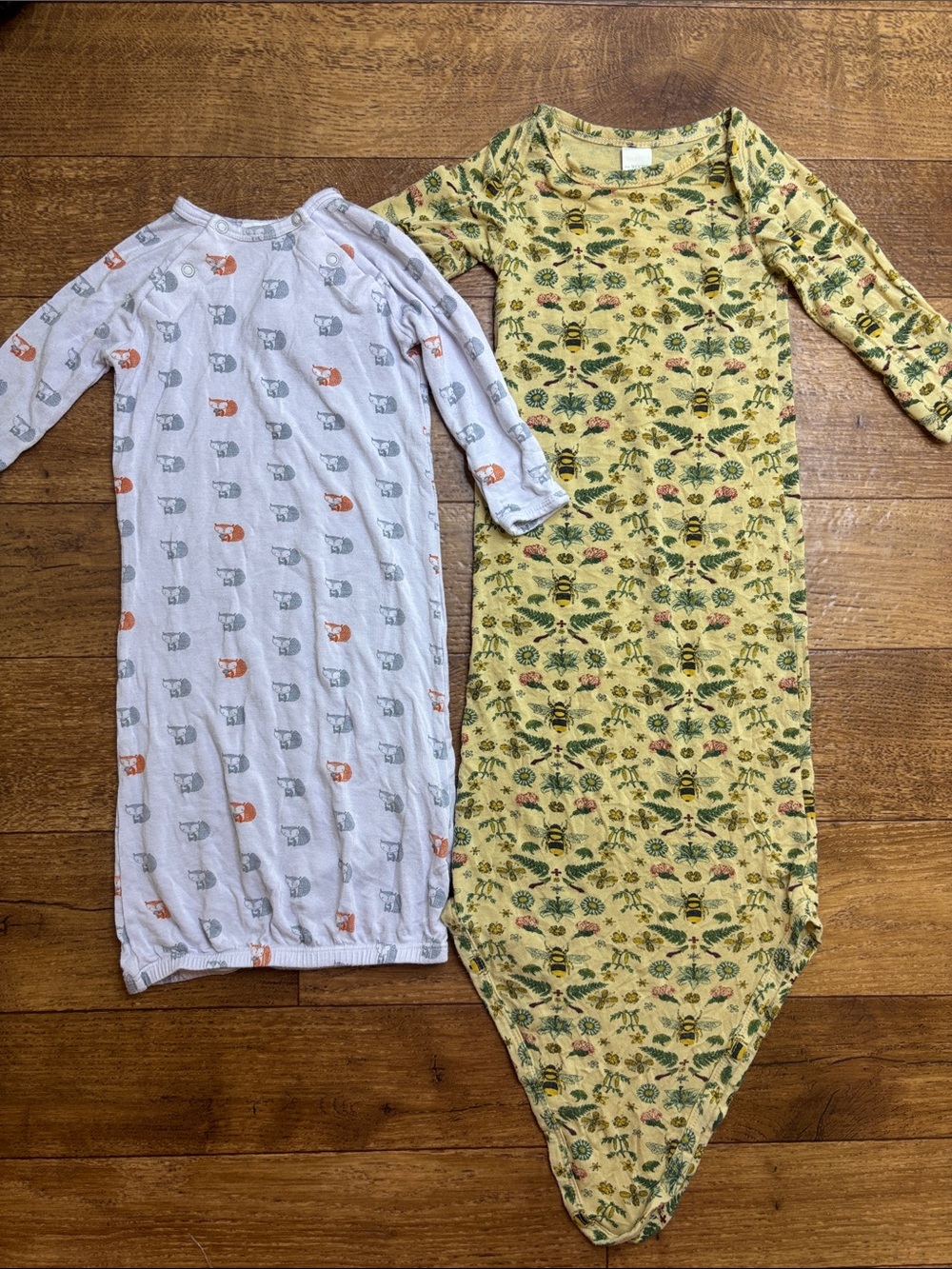 Baby Girls Bamboo Viscose Gown Bundle Kate Quinn Angel Dear 0-3mo Bee Fox/Racoon